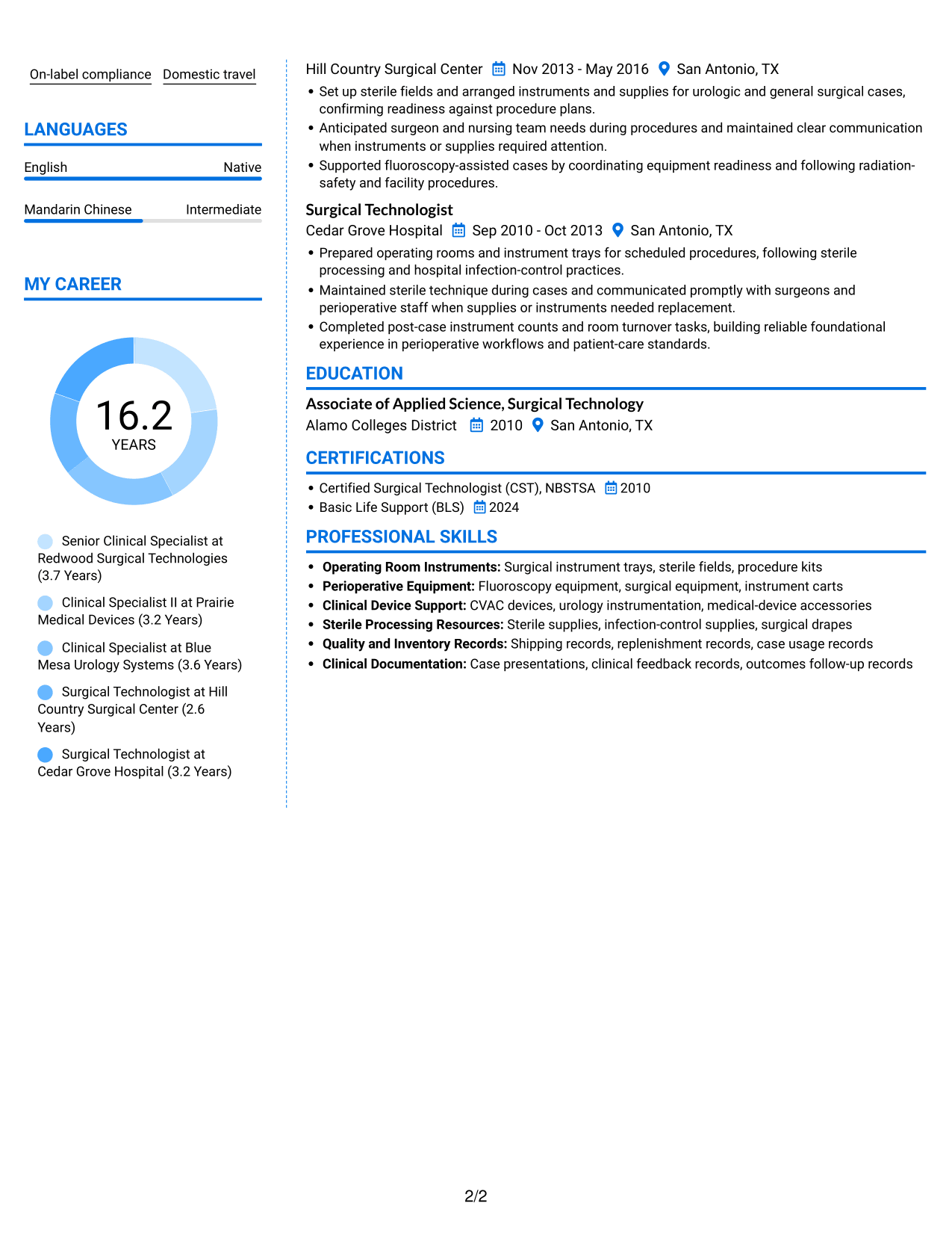Resume example — page 2