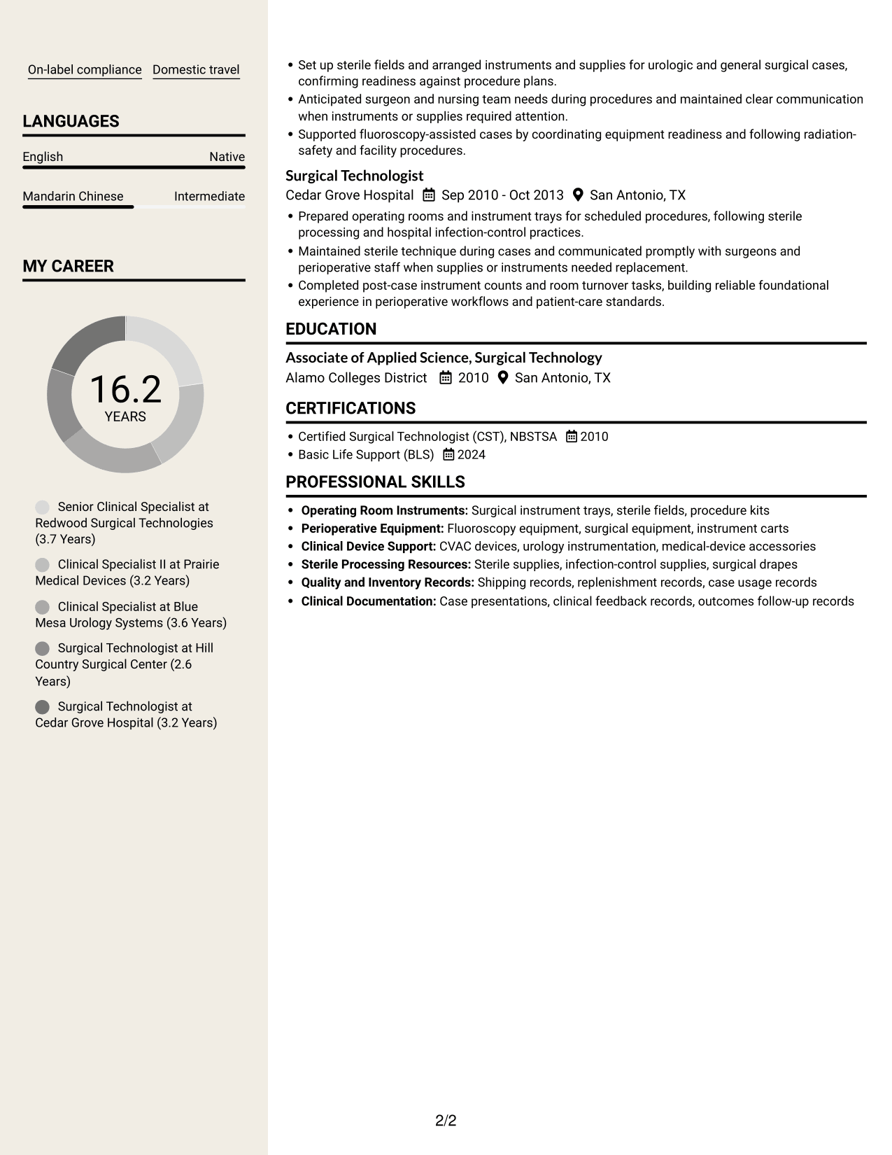 Resume example — page 2