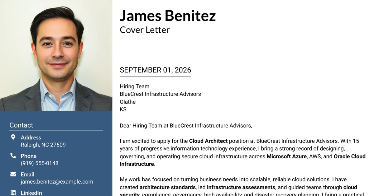 30+ Cloud Architect Cover Letter Templates with Example 2026