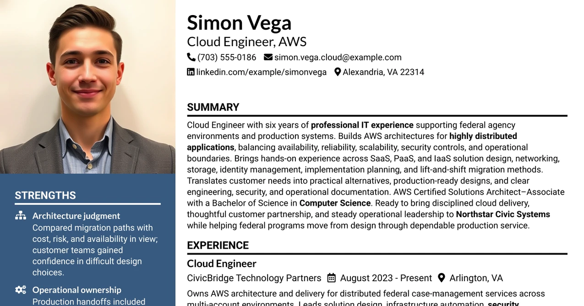 33 Cloud Engineer, AWS Resume Templates with Example 2026 (ATS-Optimized)