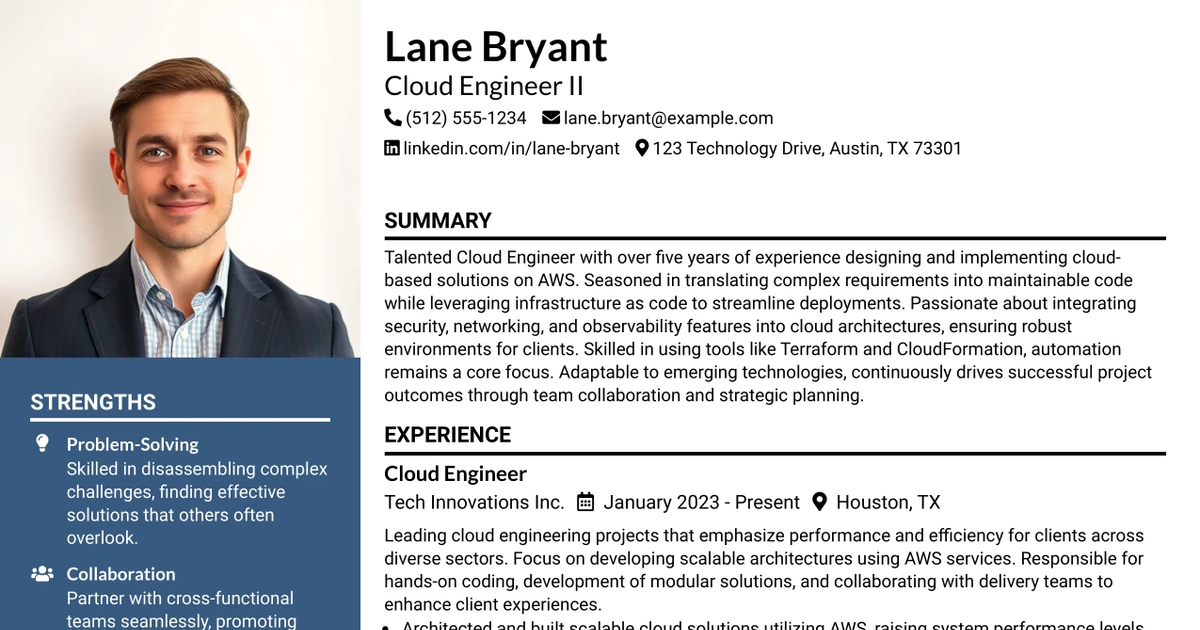 33 Cloud Engineer II Resume Templates with Example 2026 (ATS-Optimized)