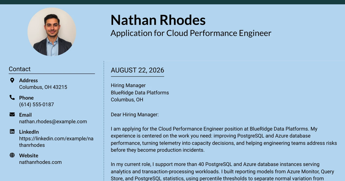 30+ Cloud Performance Engineer Cover Letter Templates with Example 2026
