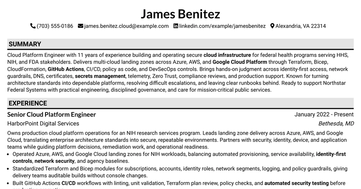 33 Cloud Platform Engineer Resume Templates with Example 2026 (ATS-Optimized)