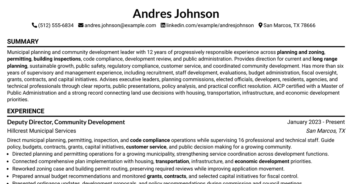 7 Community Services Director Resume Templates with Example
