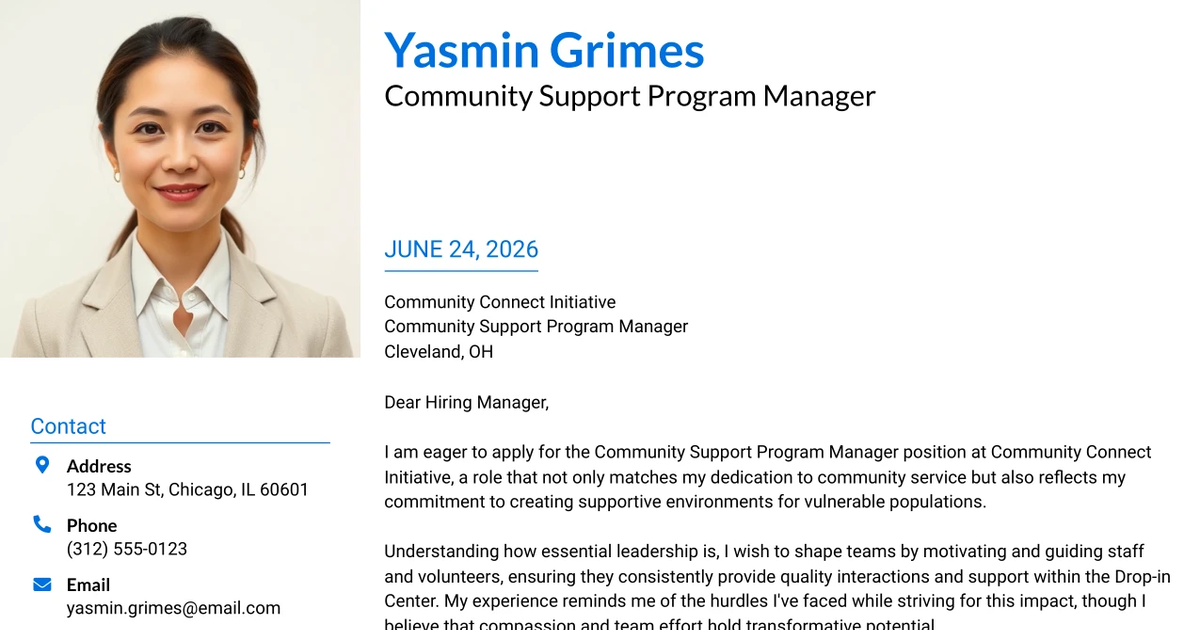 30+ Community Support Program Manager Cover Letter Templates with Example 2026