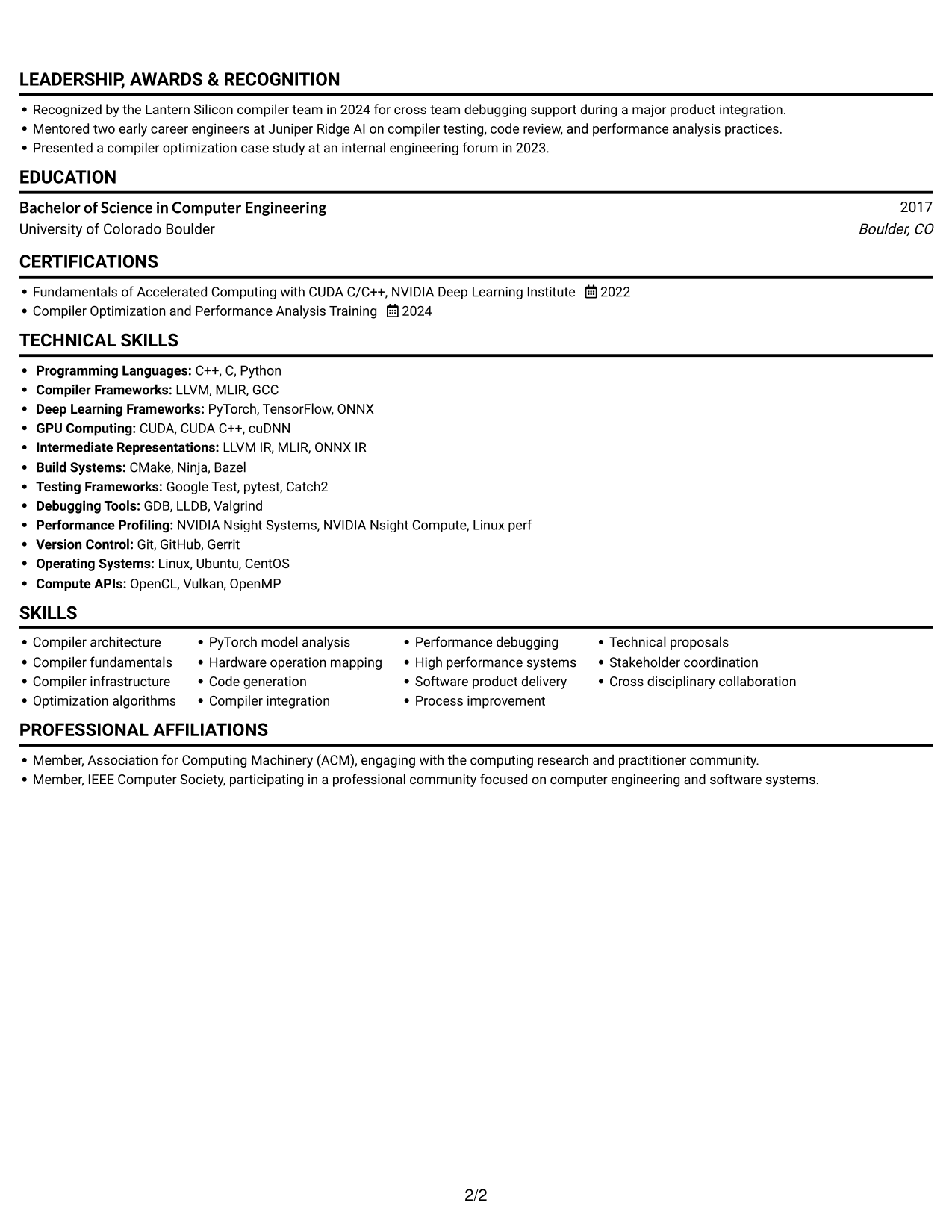 Resume example — page 2