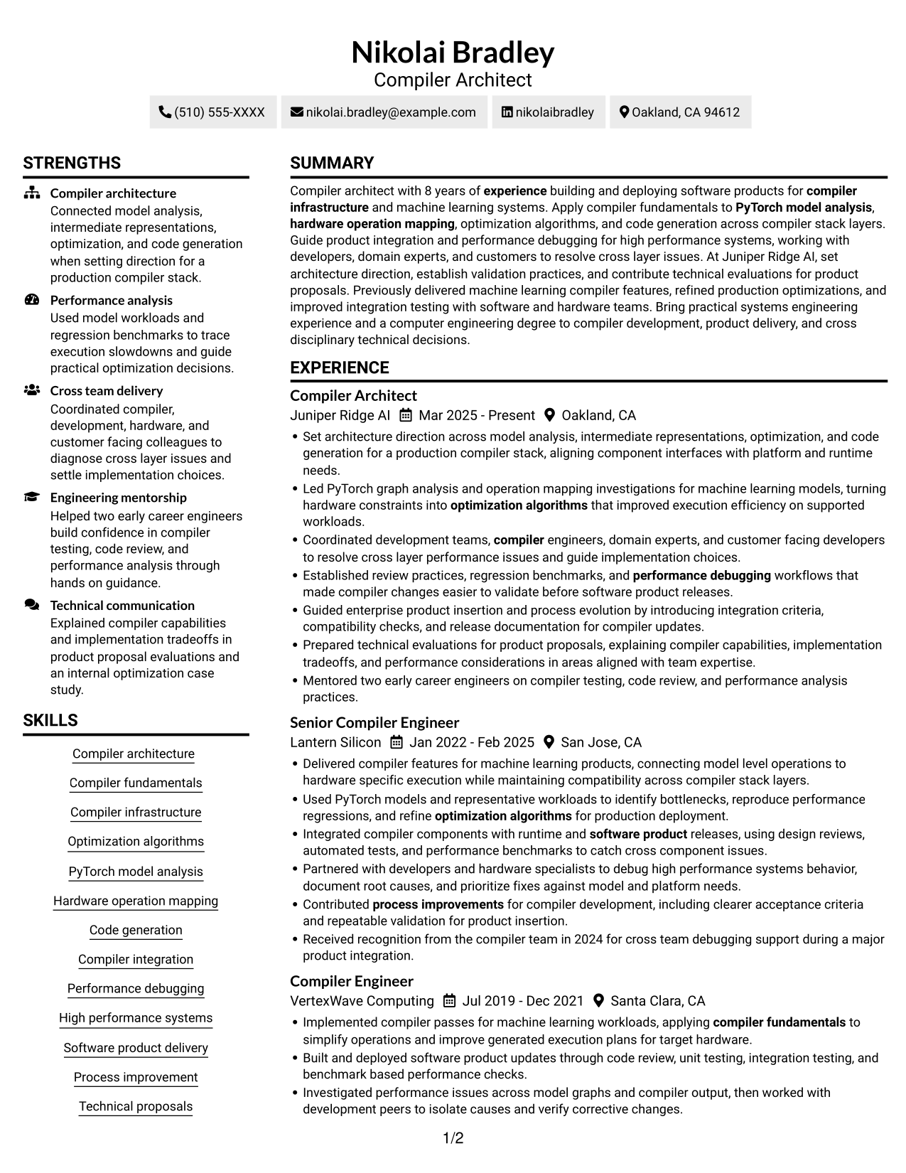 Resume example — page 1