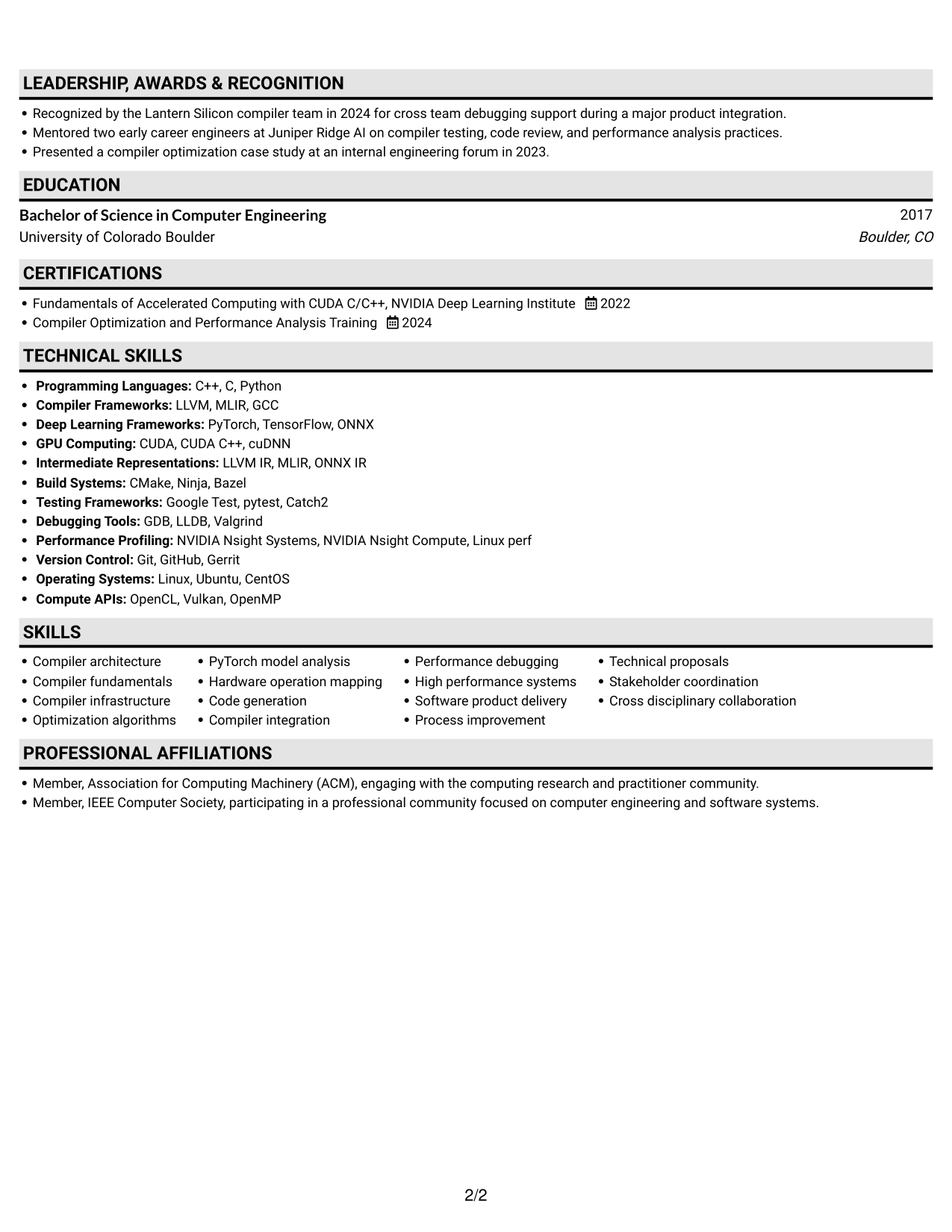 Resume example — page 2
