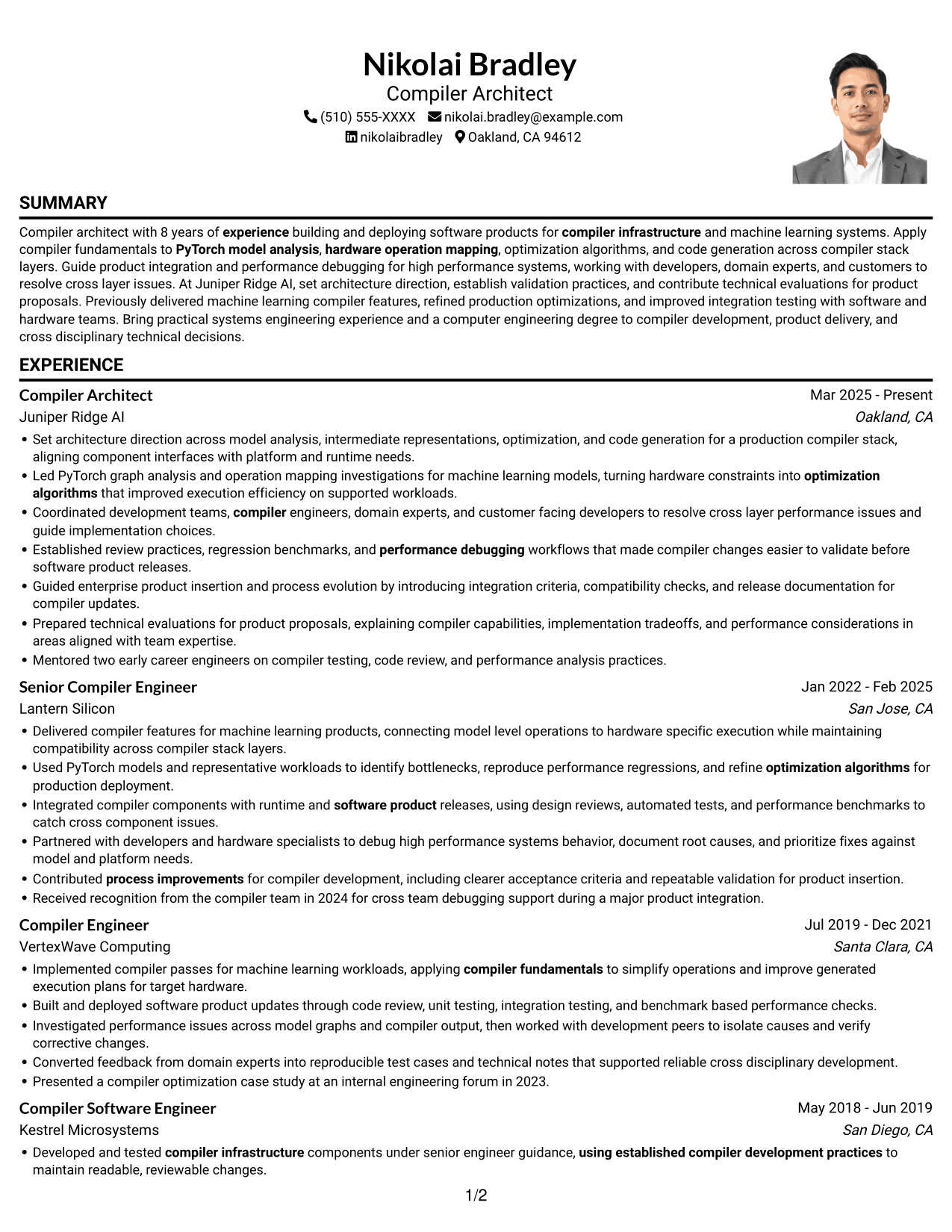Resume example — page 1