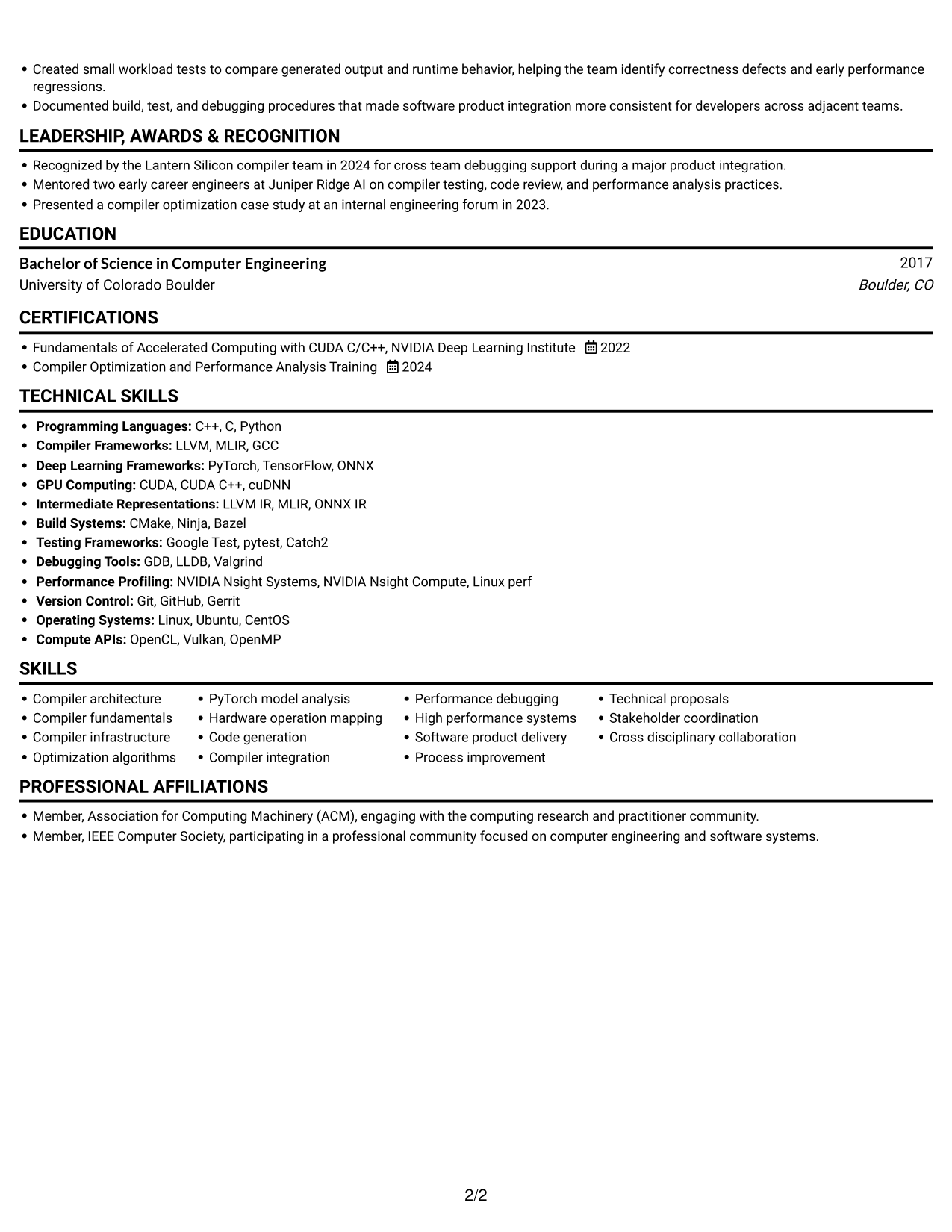 Resume example — page 2