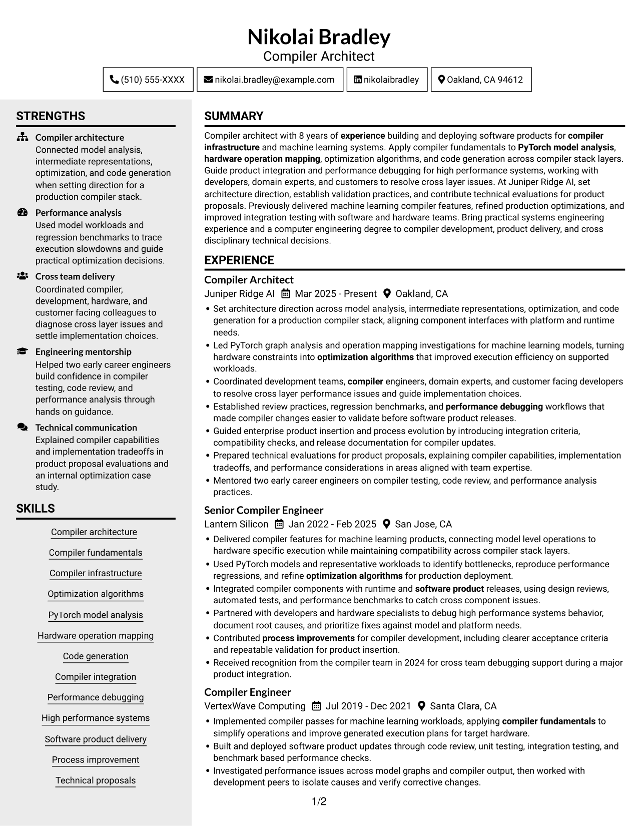 Resume example — page 1