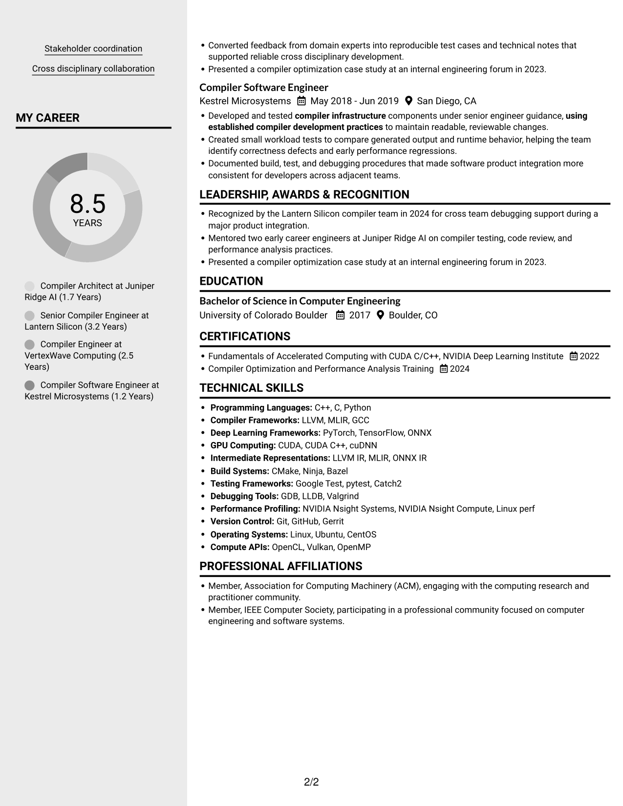 Resume example — page 2