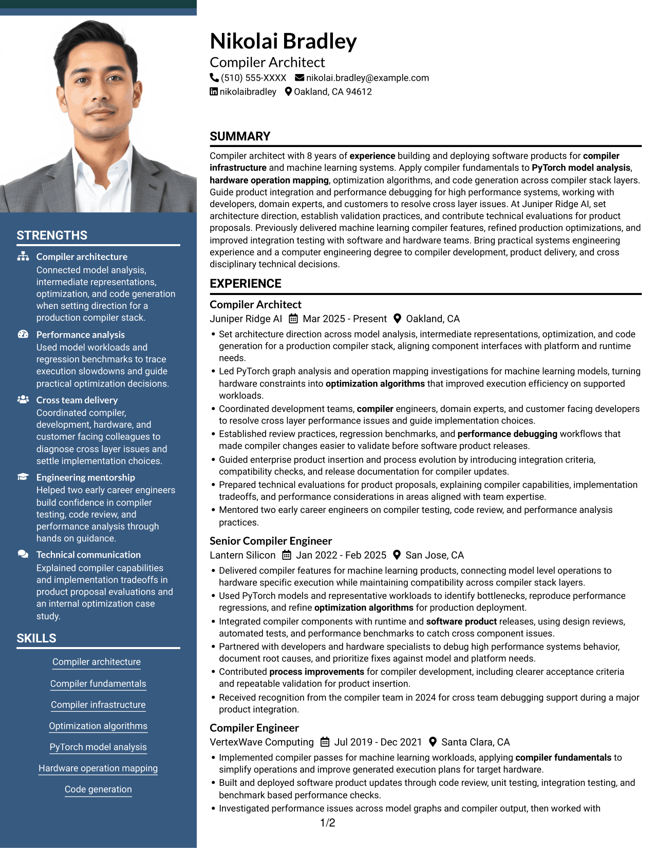 Resume example — page 1