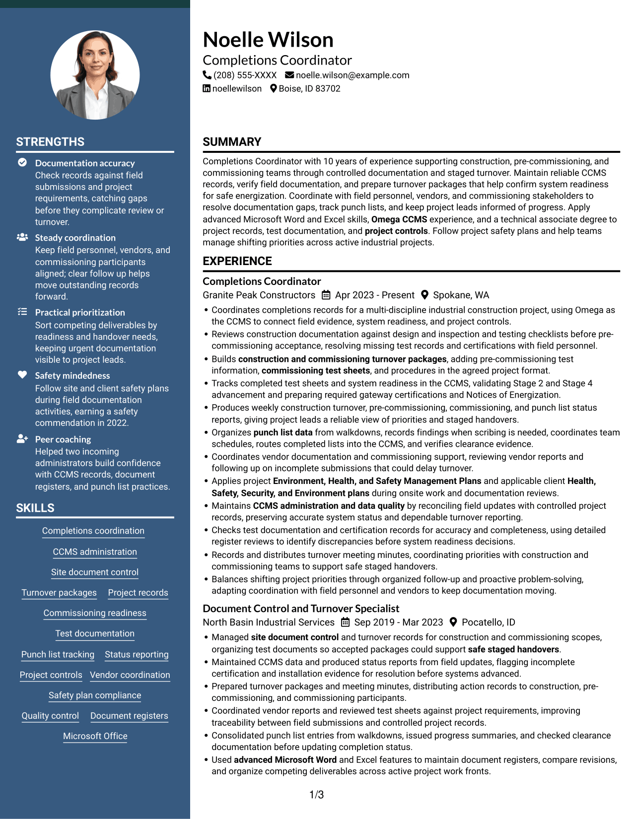Resume example — page 1