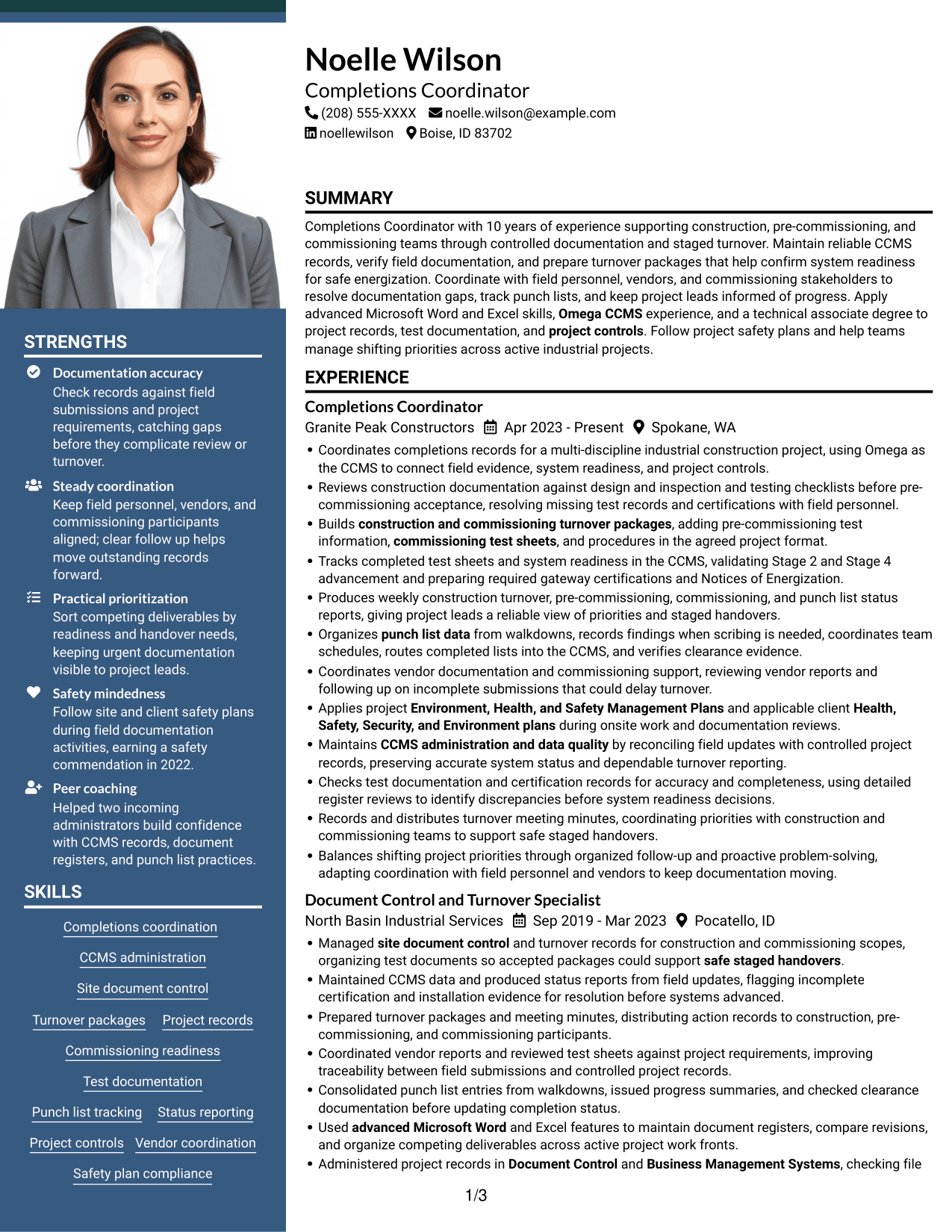 Resume example — page 1