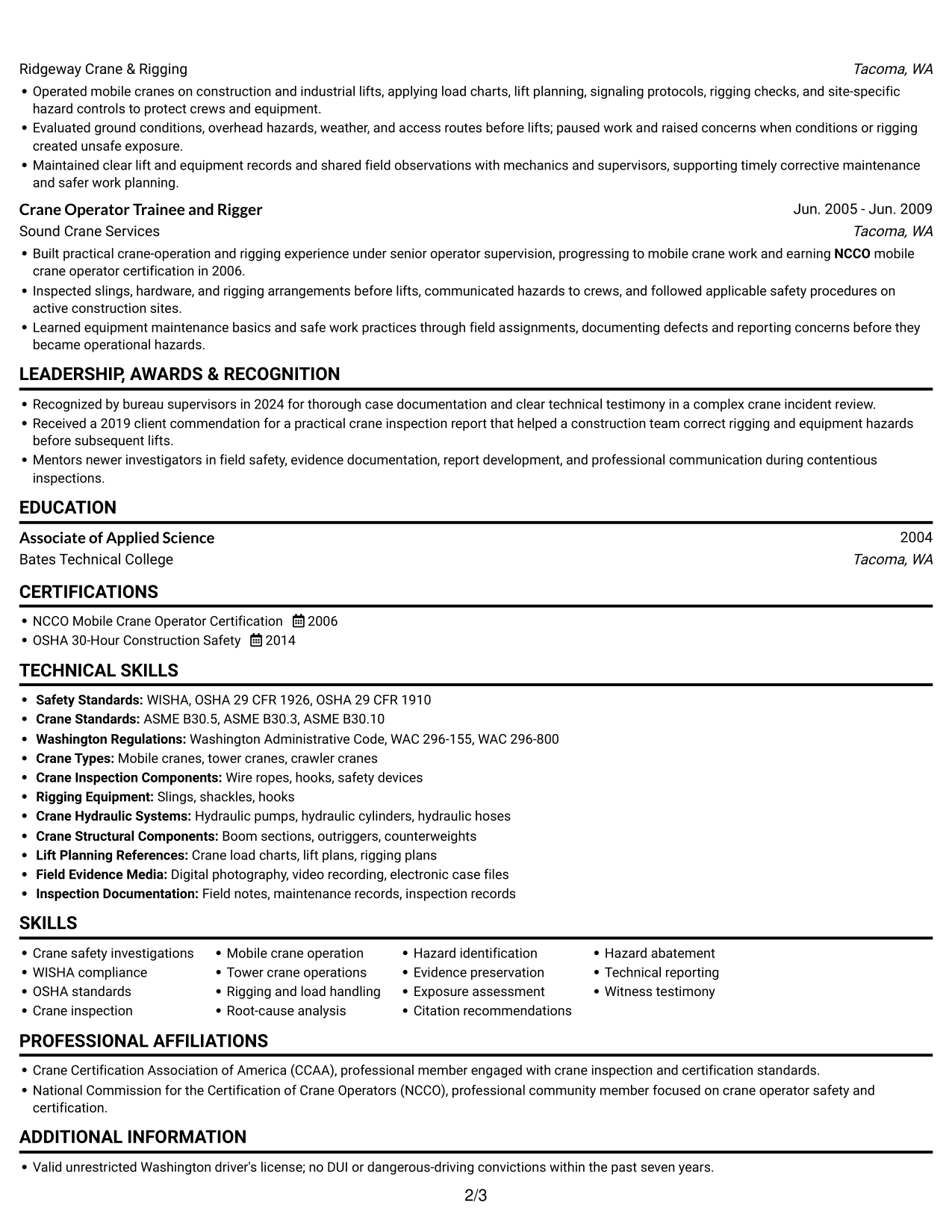 Resume example — page 2