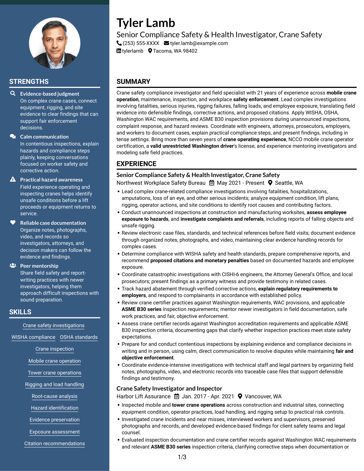 Resume example — page 1