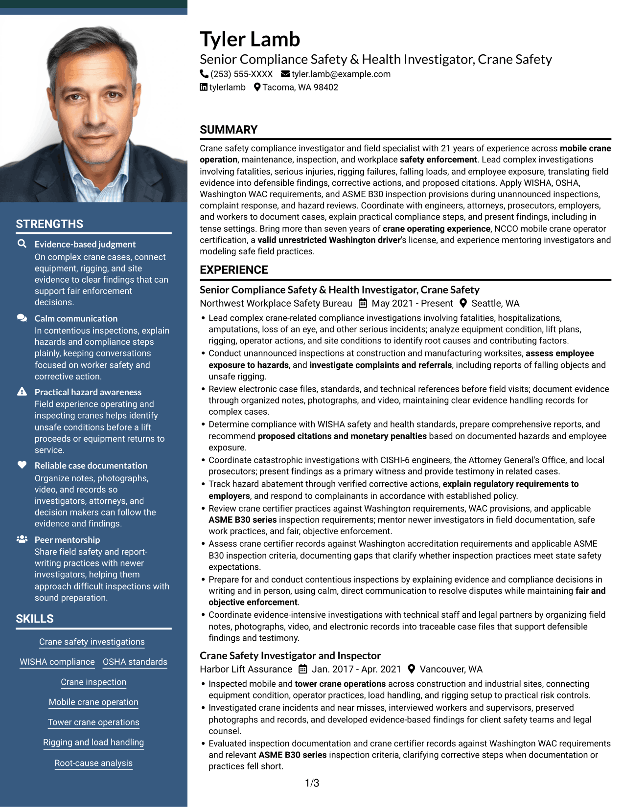 Resume example — page 1