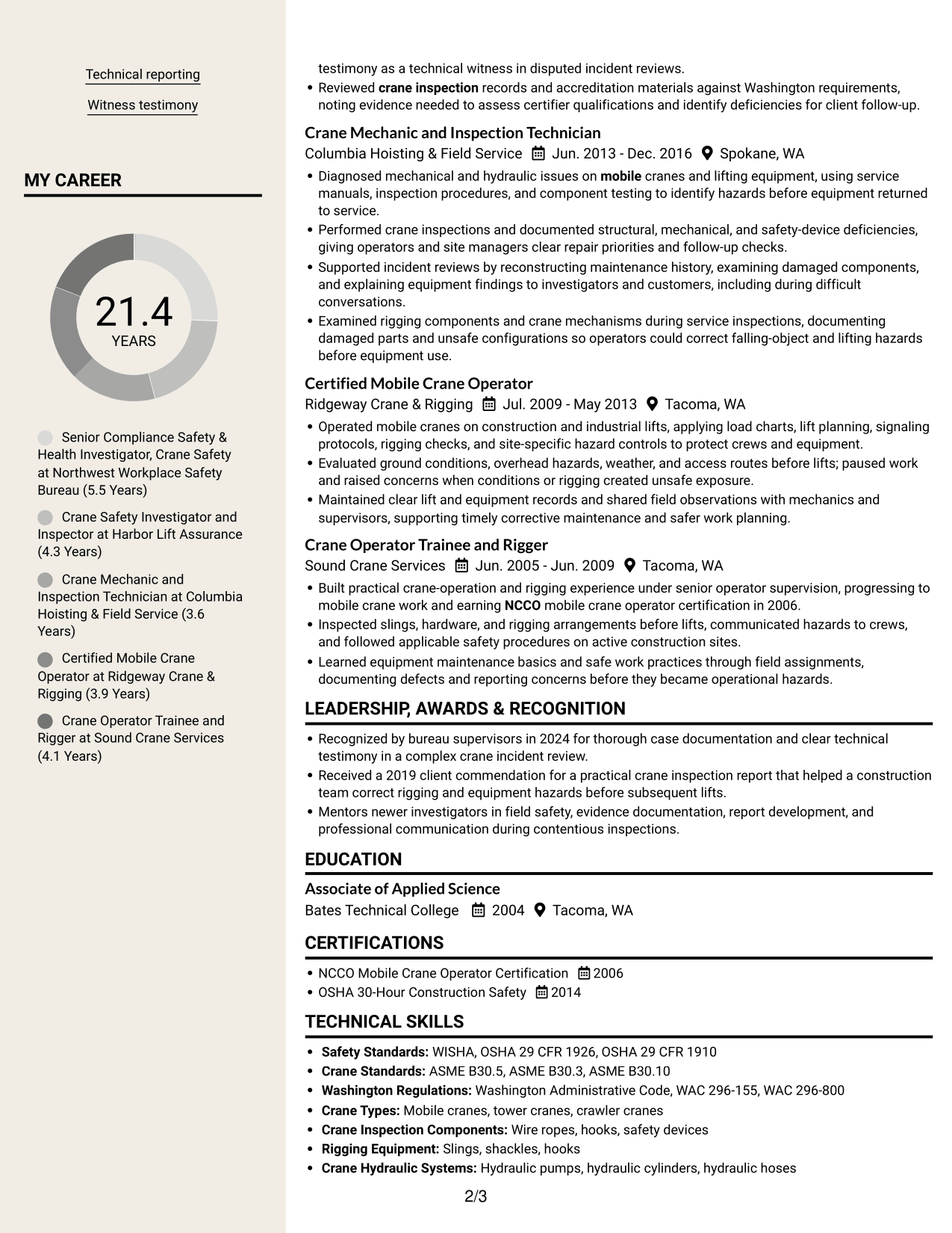 Resume example — page 2