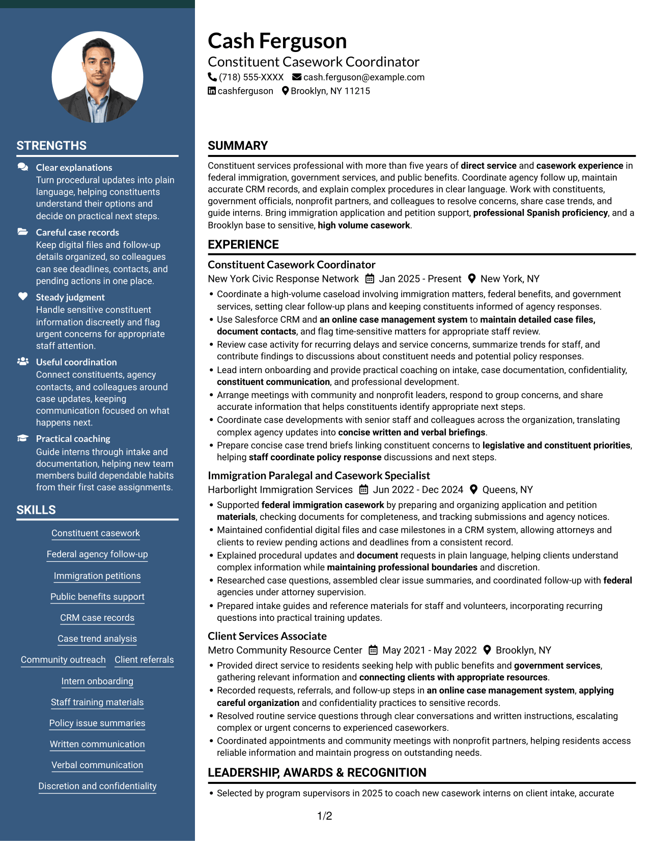 Resume example — page 1