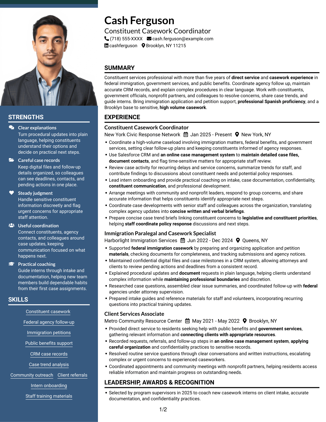 Resume example — page 1