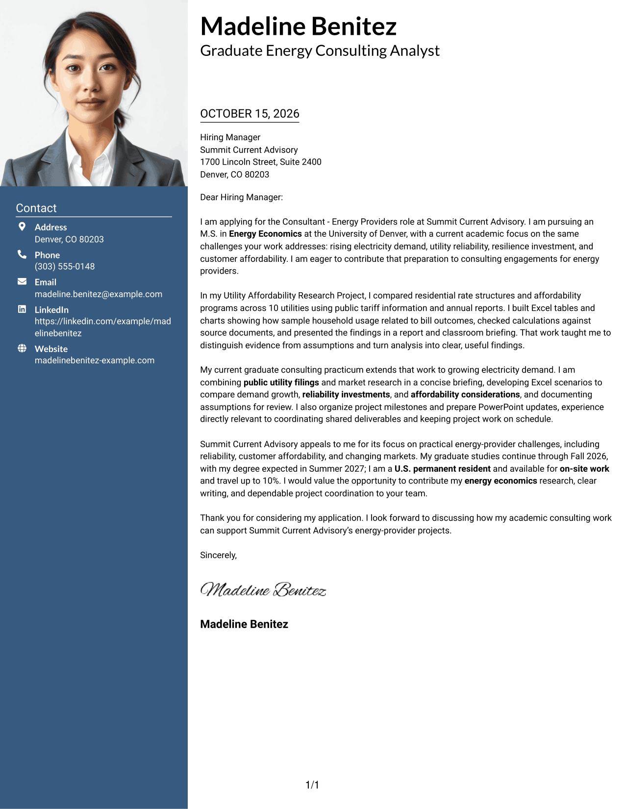 Cover letter example — page 1