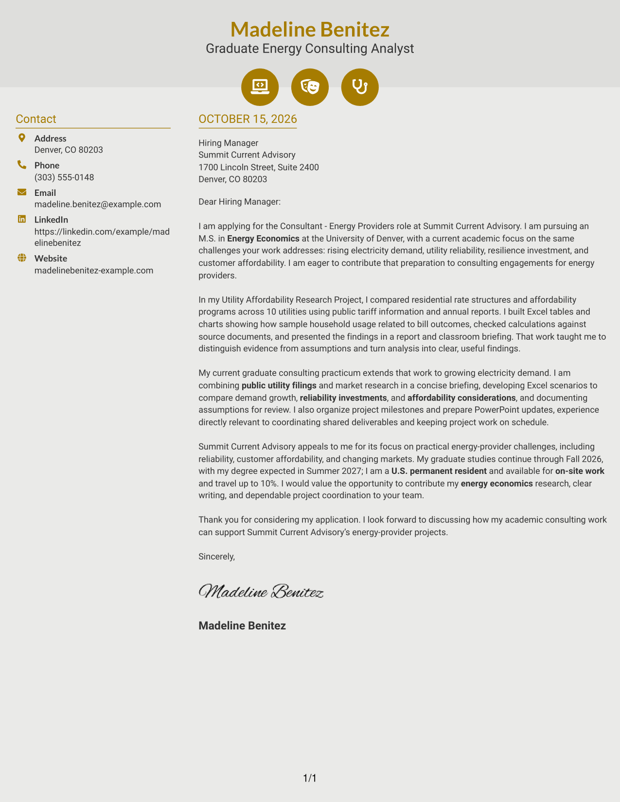 Cover letter example — page 1