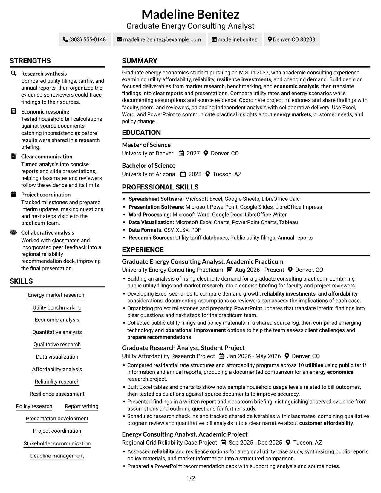Resume example — page 1