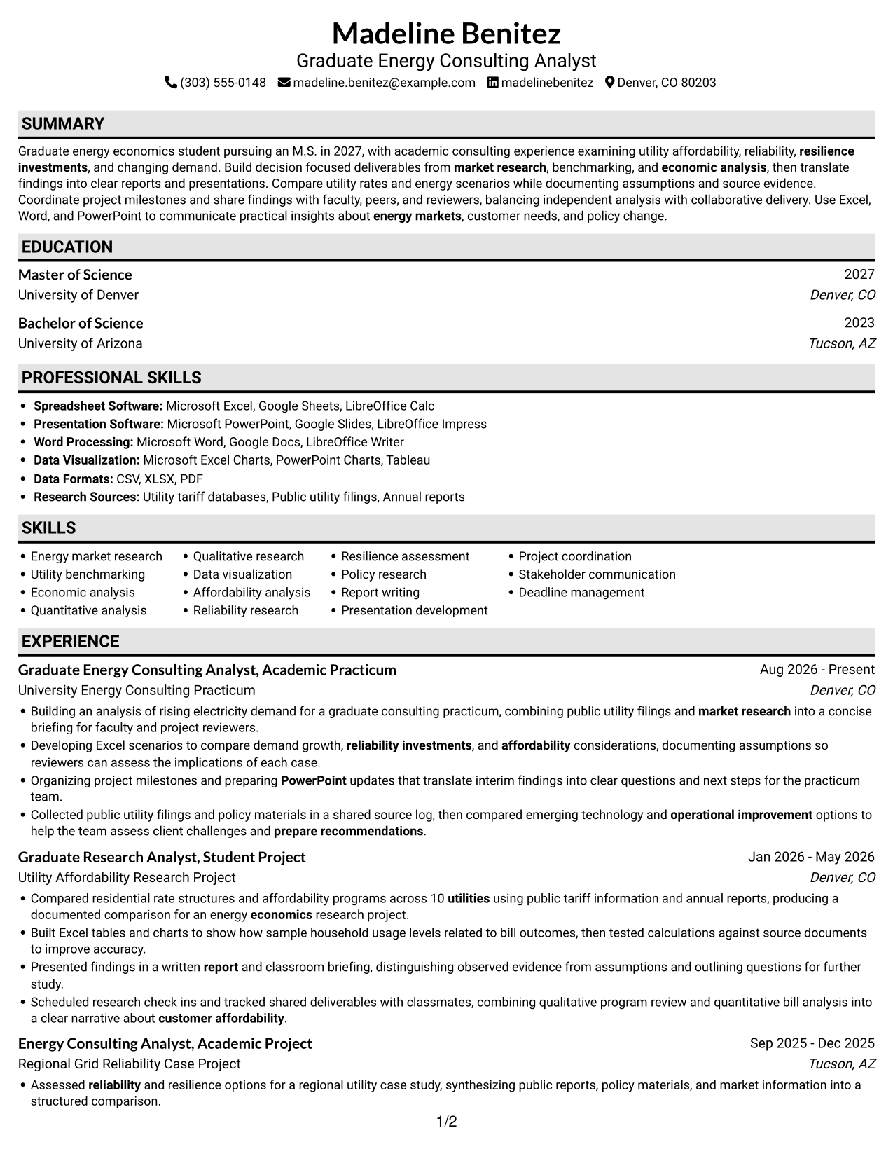 Resume example — page 1