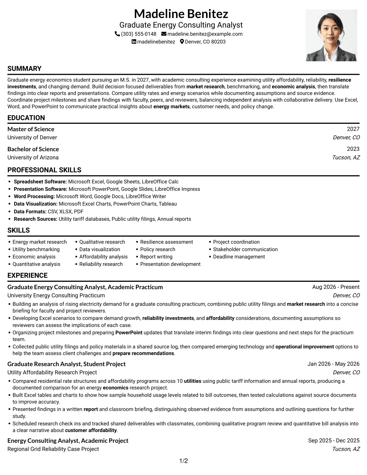 Resume example — page 1
