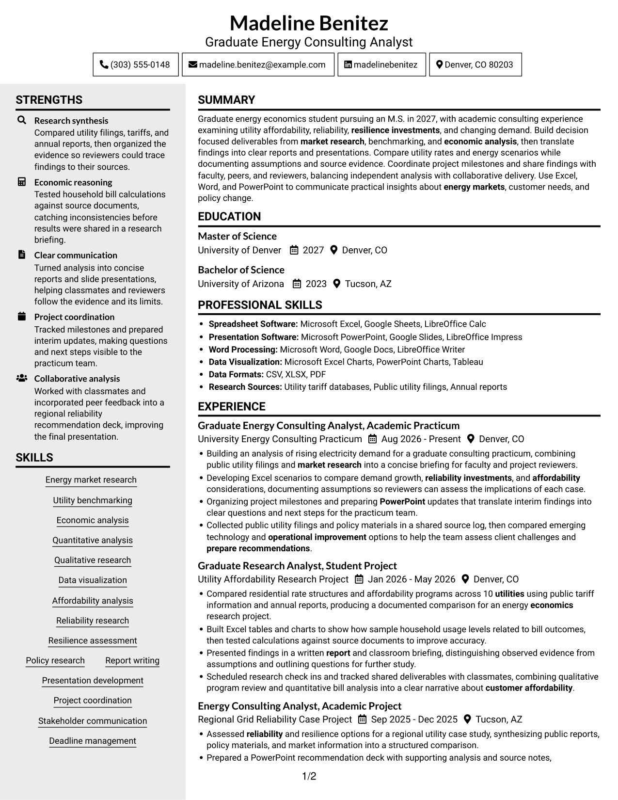 Resume example — page 1