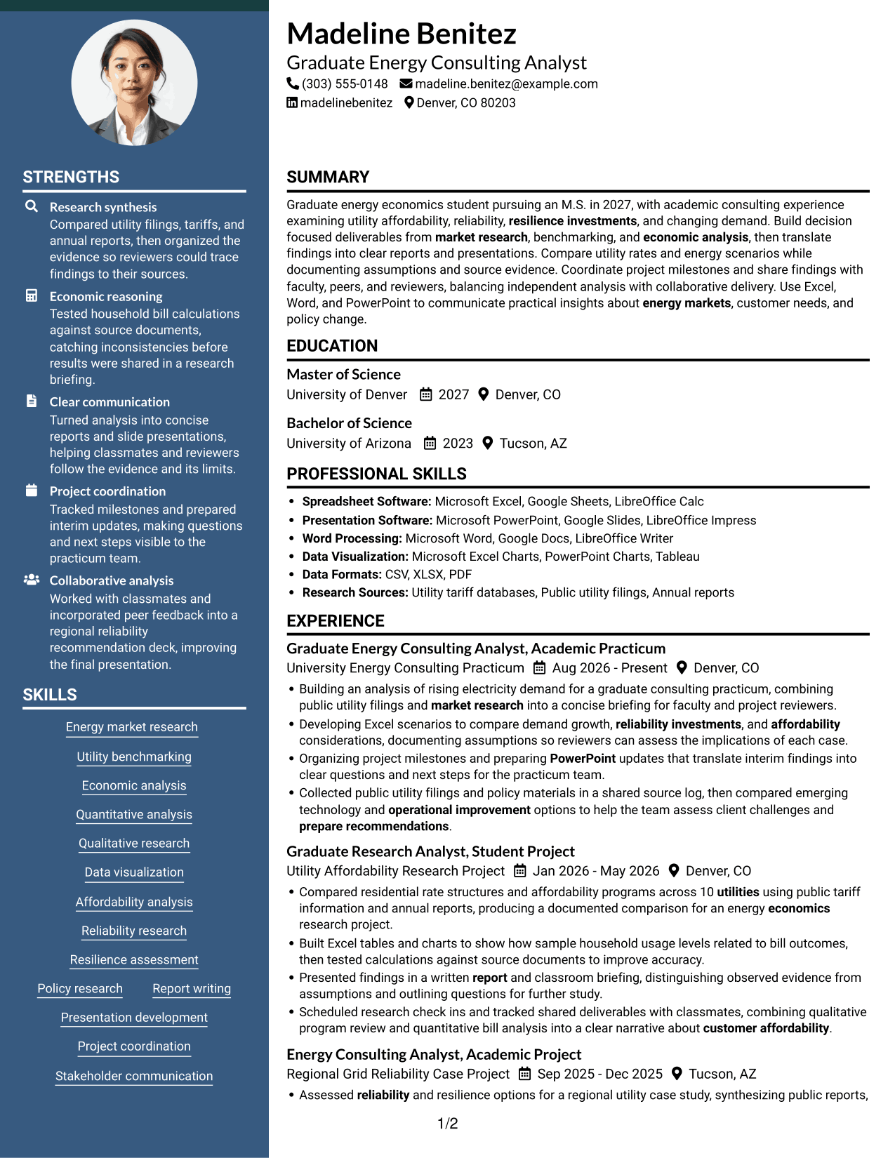 Resume example — page 1