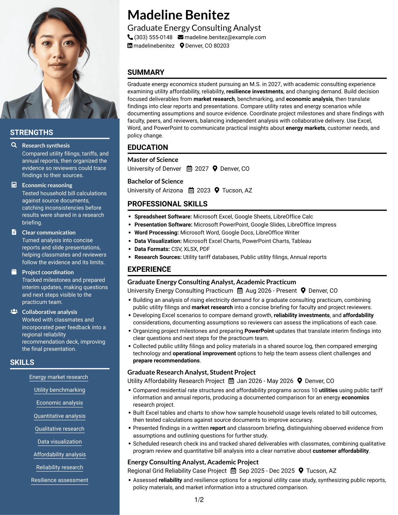 Resume example — page 1