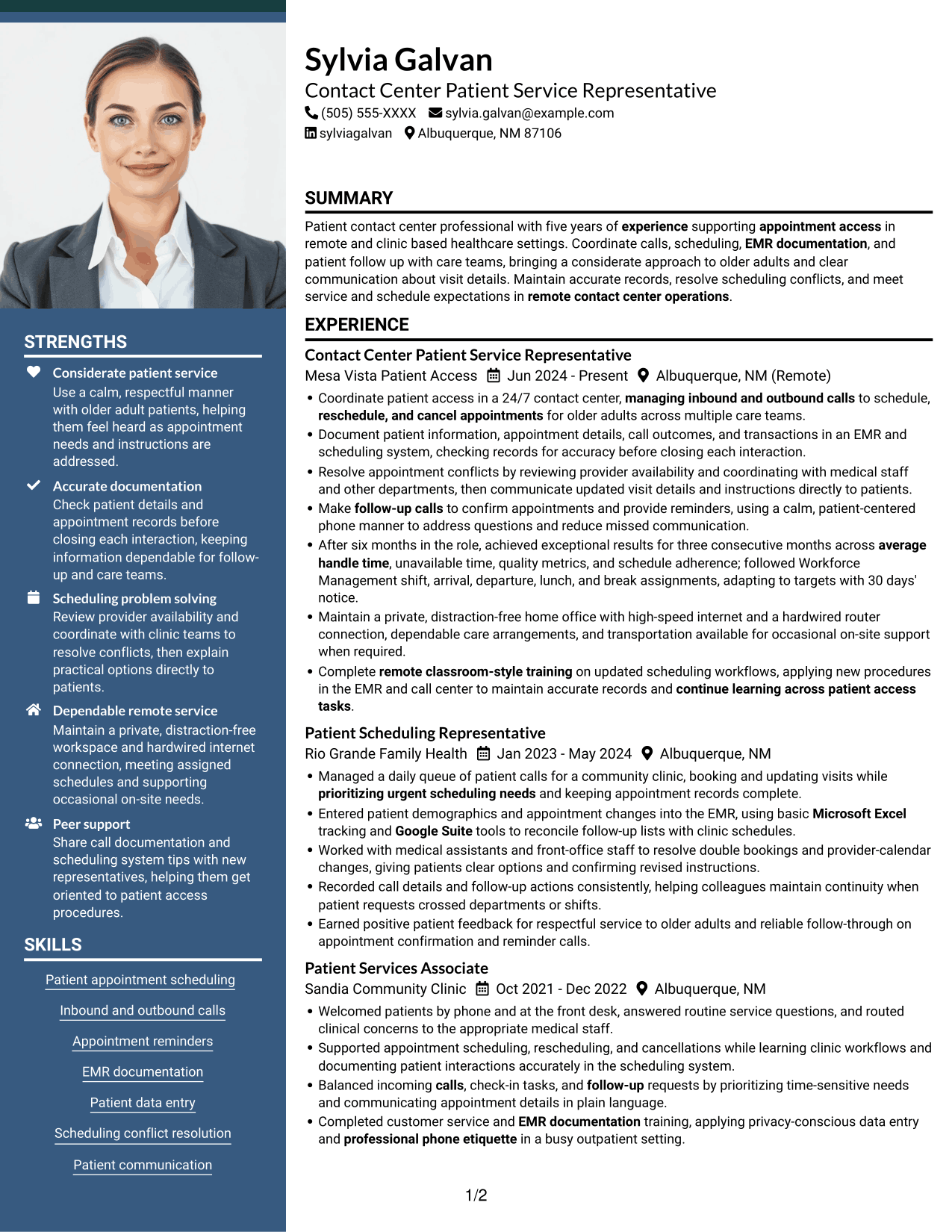Resume example — page 1