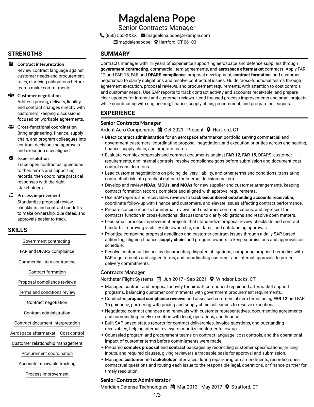 Resume example — page 1