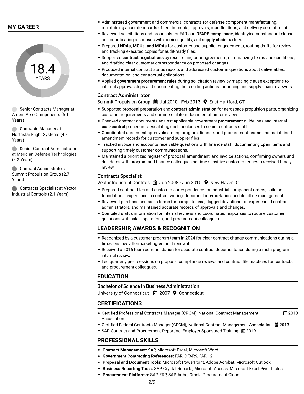 Resume example — page 2