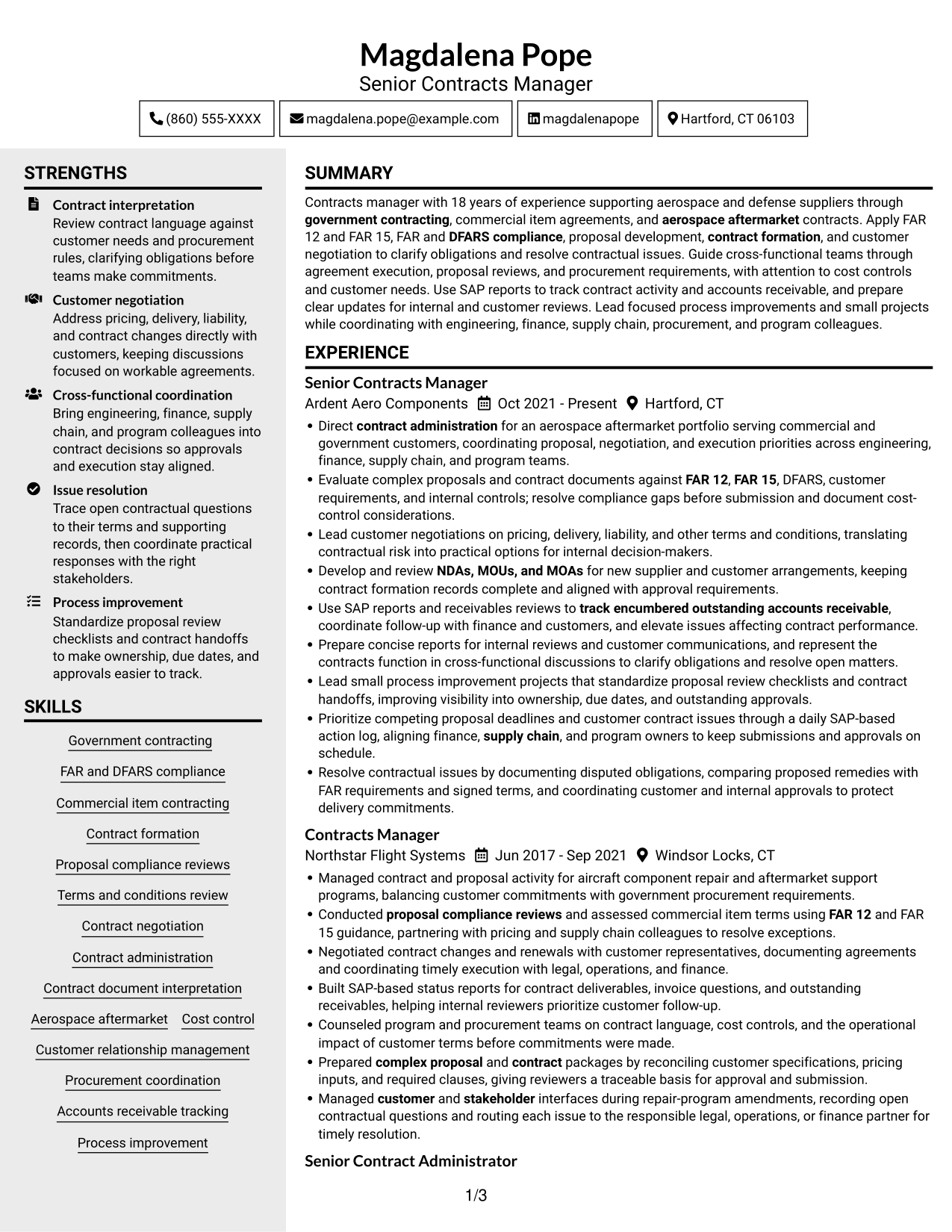 Resume example — page 1
