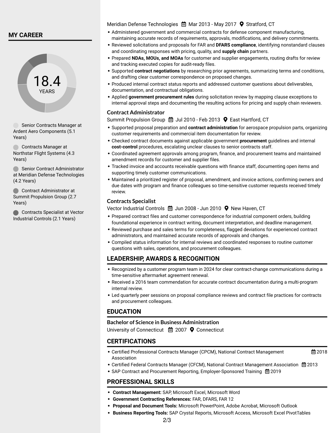 Resume example — page 2