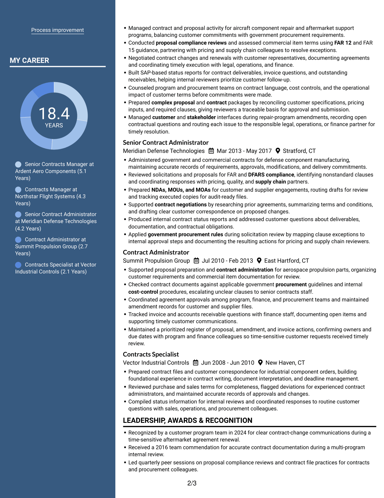 Resume example — page 2