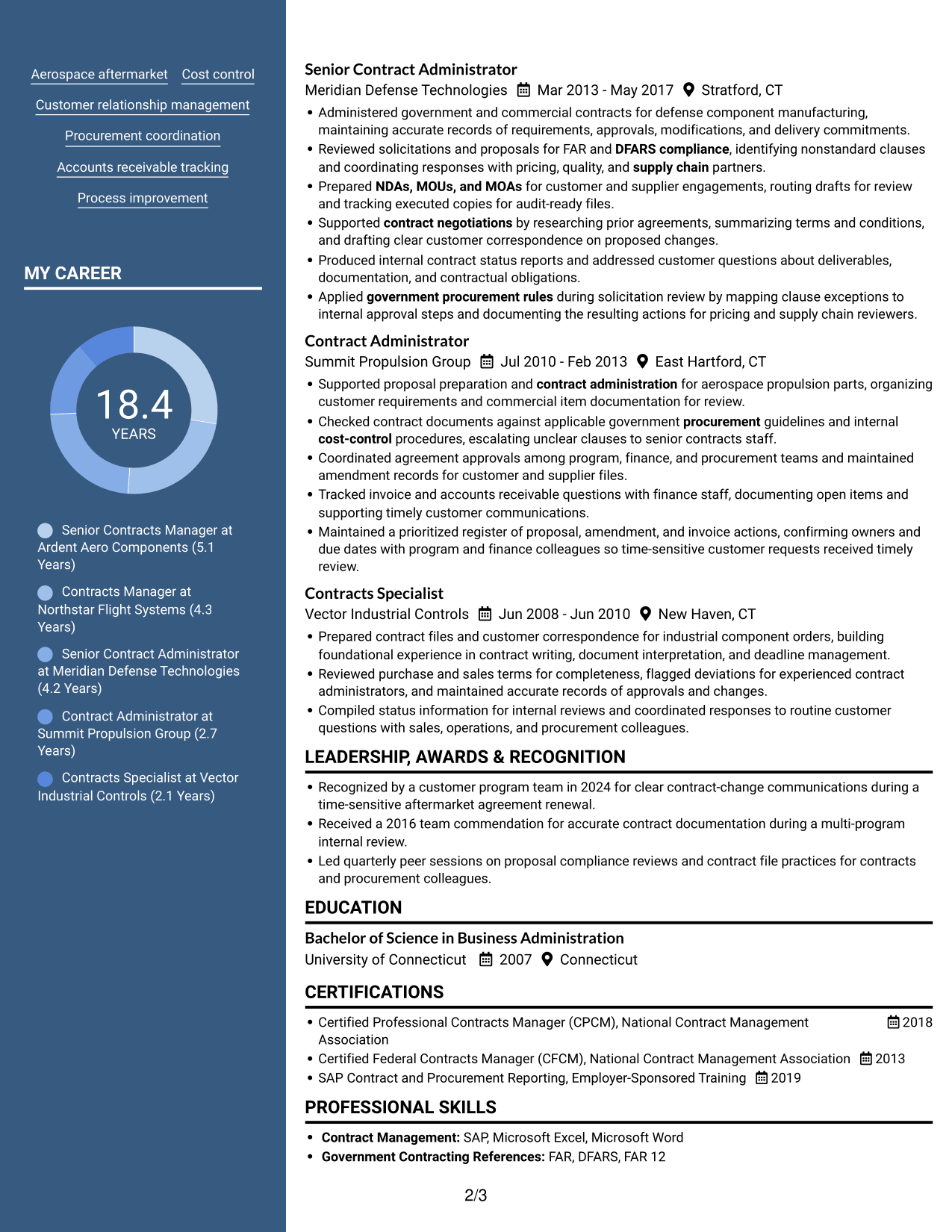 Resume example — page 2