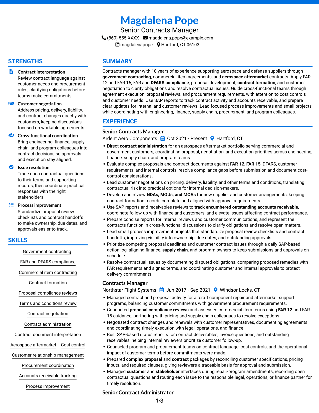 Resume example — page 1