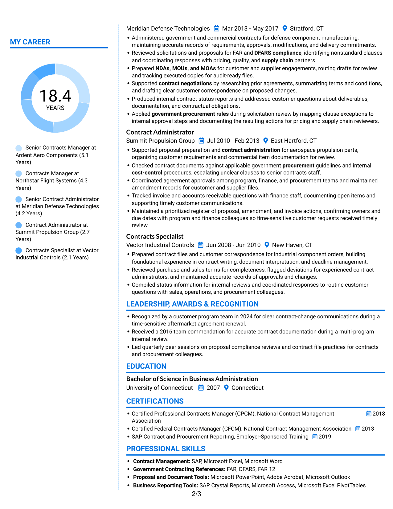 Resume example — page 2