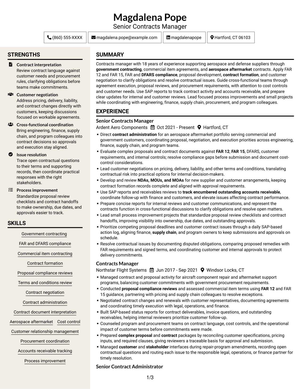 Resume example — page 1