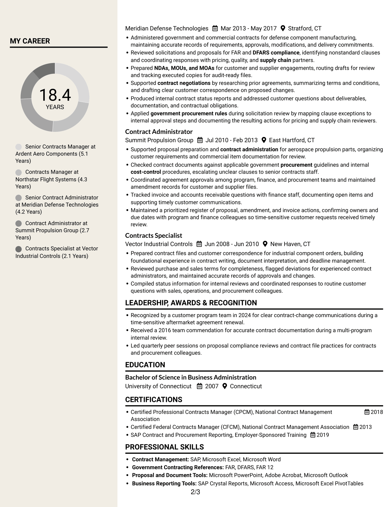 Resume example — page 2