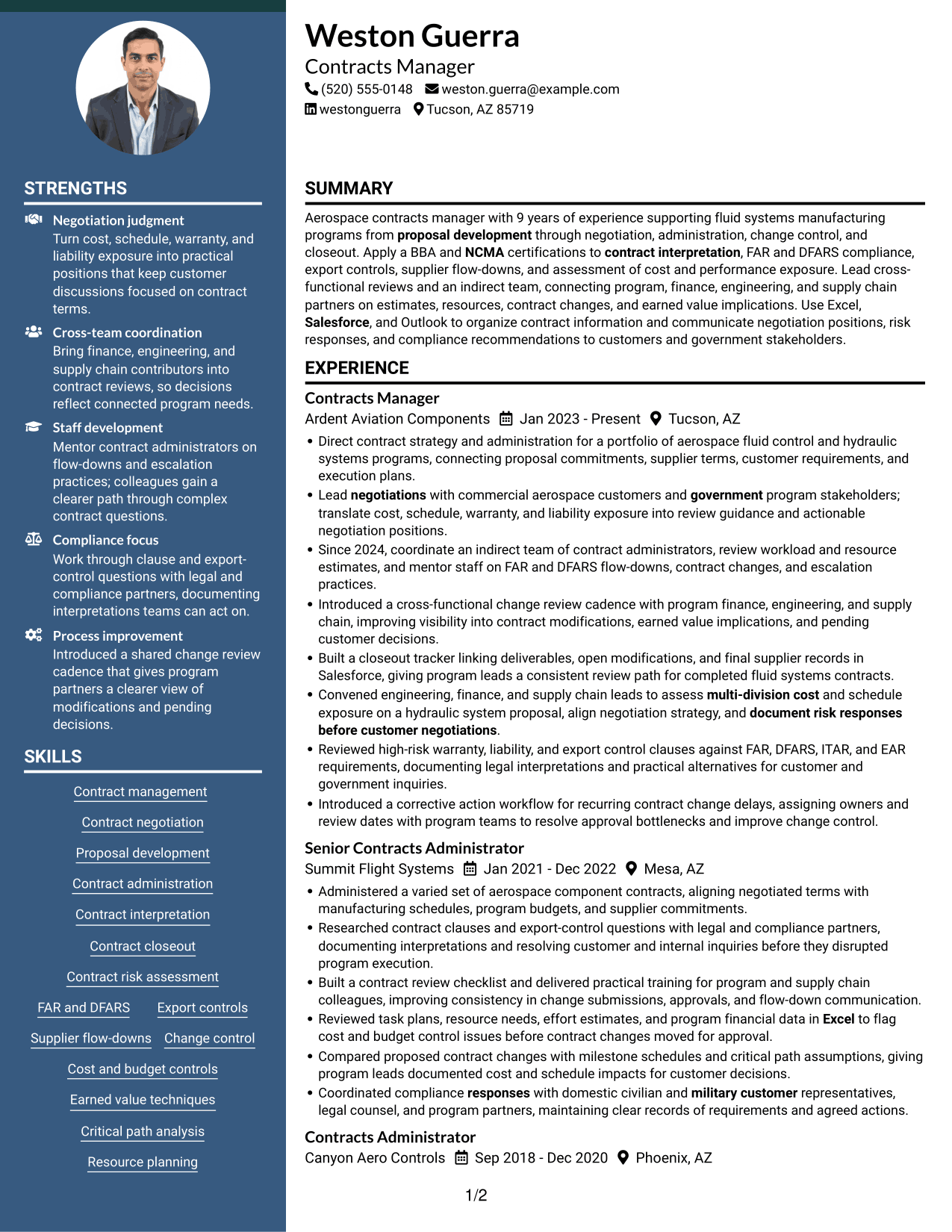 Resume example — page 1