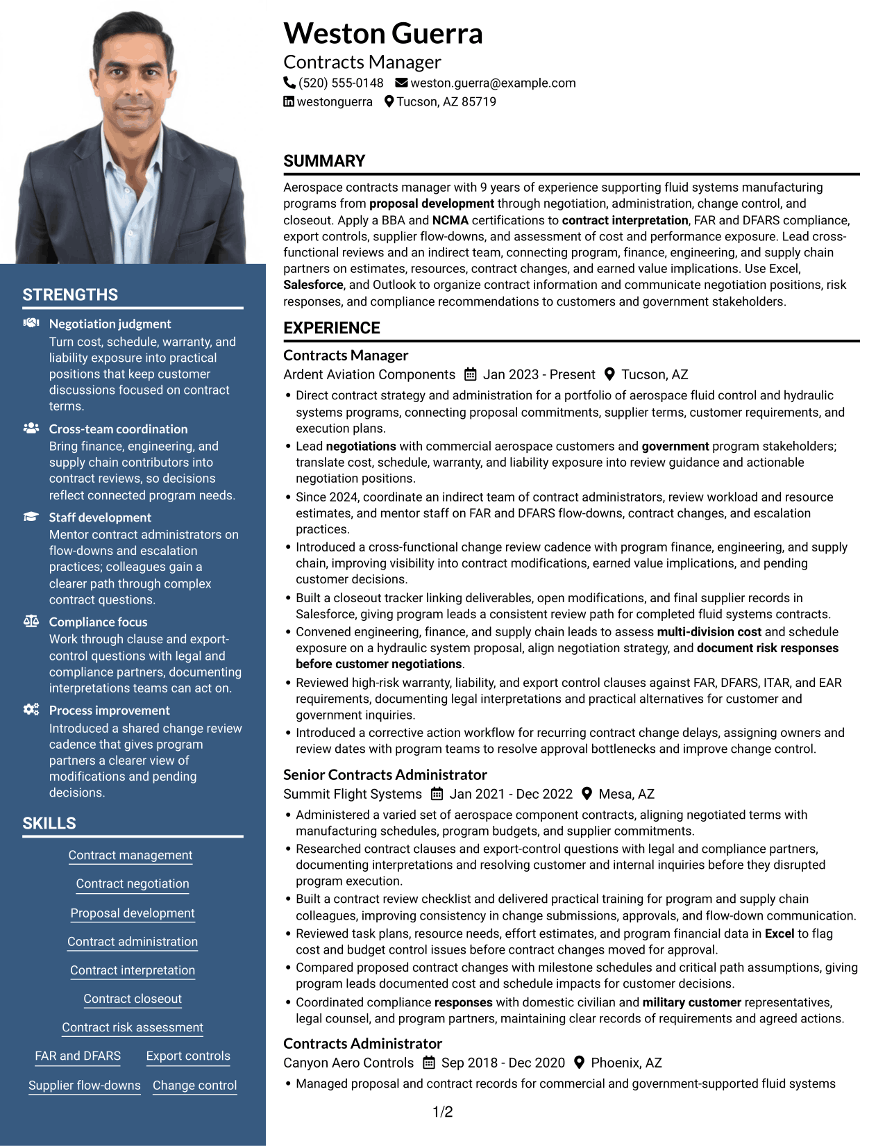 Resume example — page 1