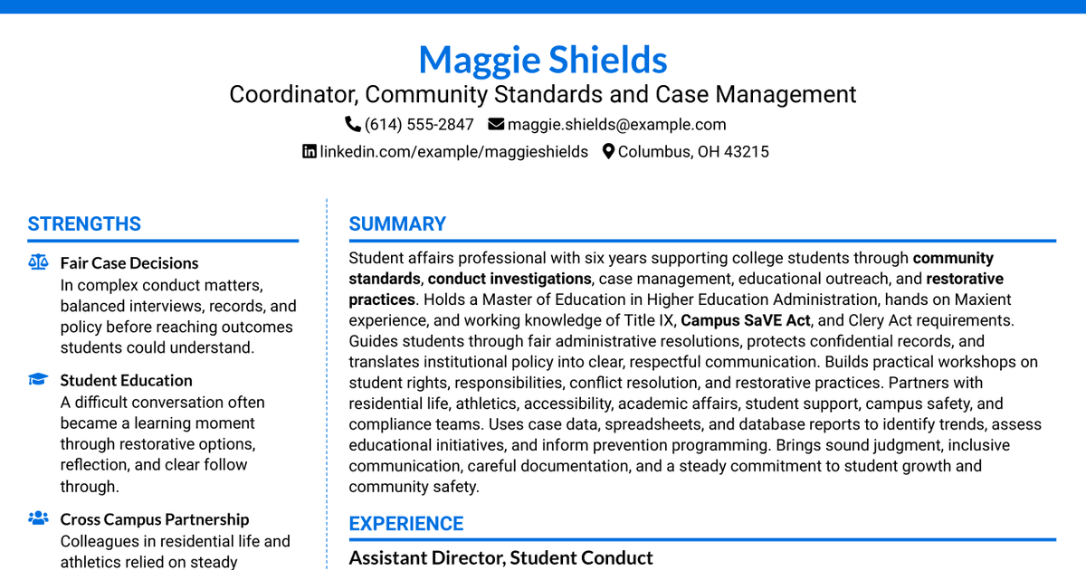 7 Coordinator, Community Standards and Case Management Resume Templates with Example