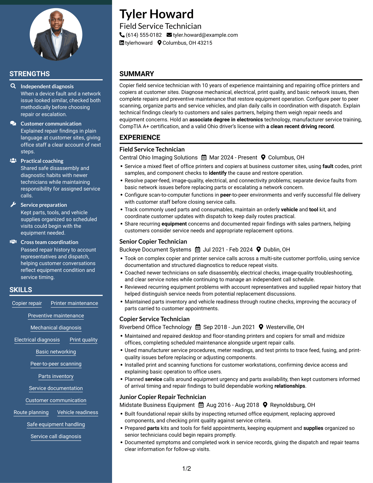 Resume example — page 1