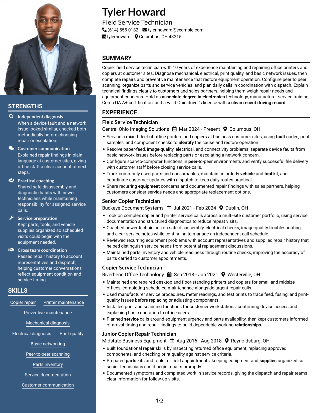 Resume example — page 1