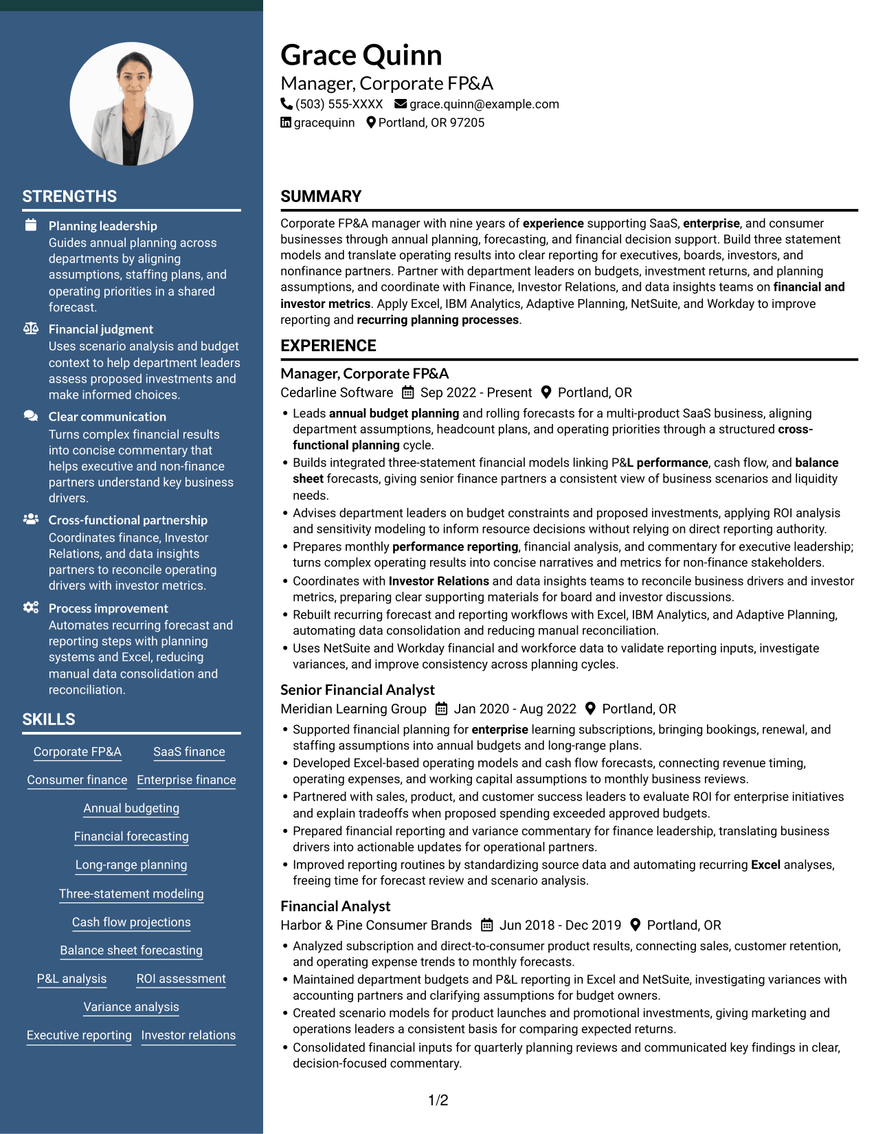 Resume example — page 1